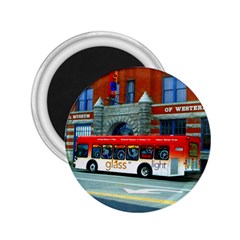 Double Decker Bus   Ave Hurley   2 25  Button Magnet by ArtRave2