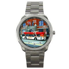 Double Decker Bus   Ave Hurley   Sport Metal Watch by ArtRave2