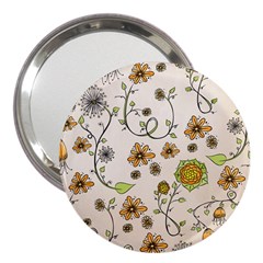 Yellow Whimsical Flowers  3  Handbag Mirror by Zandiepants