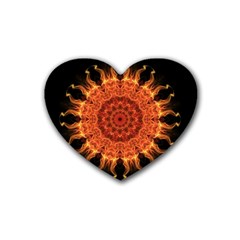 Flaming Sun Drink Coasters (heart) by Zandiepants