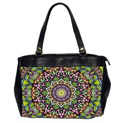 Psychedelic Leaves Mandala Oversize Office Handbag (two Sides) by Zandiepants