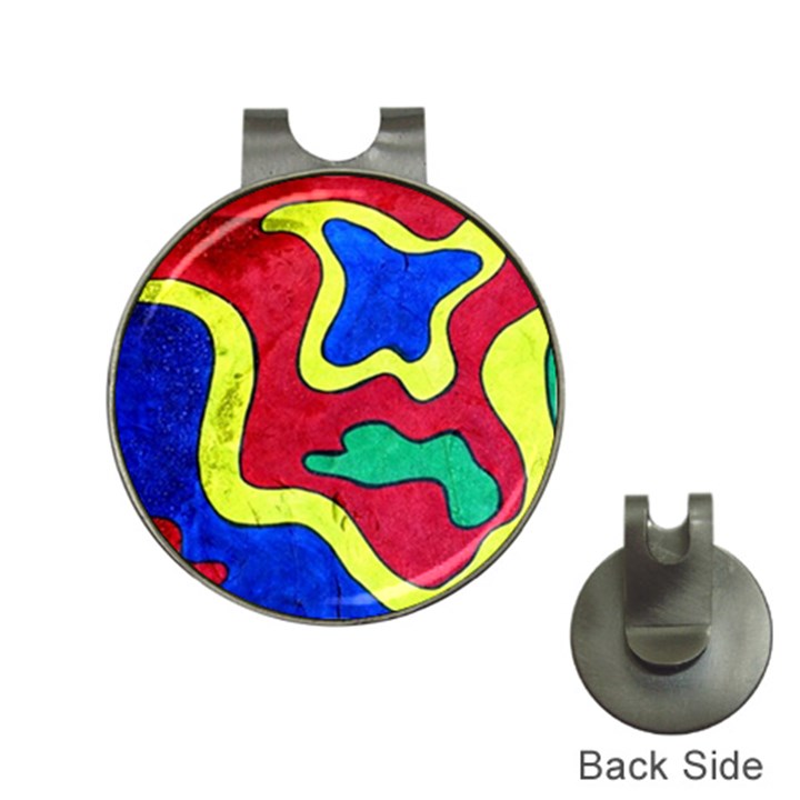 Abstract Hat Clip with Golf Ball Marker