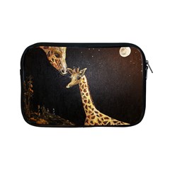 Baby Giraffe And Mom Under The Moon Apple Ipad Mini Zippered Sleeve by rokinronda