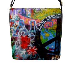 Prague Graffiti Flap Closure Messenger Bag (large)