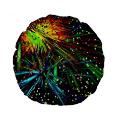 Exploding Fireworks 15  Premium Round Cushion  by StuffOrSomething