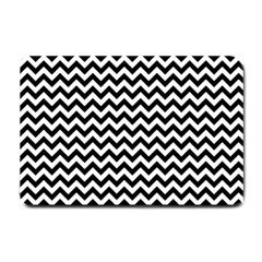 Black And White Zigzag Small Door Mat by Zandiepants