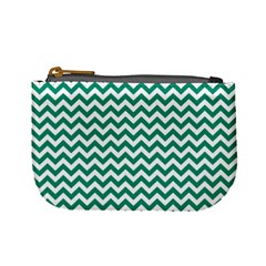 Emerald Green And White Zigzag Coin Change Purse by Zandiepants