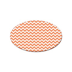 Orange And White Zigzag Sticker 10 Pack (oval) by Zandiepants