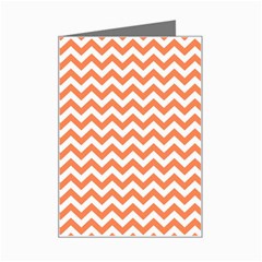 Orange And White Zigzag Mini Greeting Card by Zandiepants