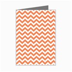 Orange And White Zigzag Mini Greeting Card Left