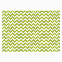 Spring Green And White Zigzag Pattern Glasses Cloth (large, Two Sided) by Zandiepants