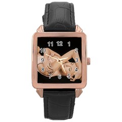 Gentle Embrace Rose Gold Leather Watch  by TonyaButcher