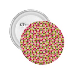 Pink Green Beehive Pattern 2 25  Button