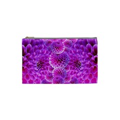 Purple Dahlias Cosmetic Bag (small) by FunWithFibro