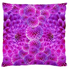 Purple Dahlias Large Cushion Case (single Sided)  by FunWithFibro