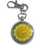 Yellow Green Abstract Wheel Of Fire Key Chain Watch