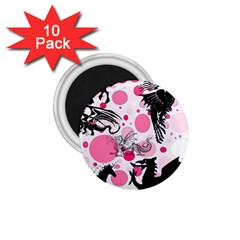 Fantasy In Pink 1 75  Button Magnet (10 Pack) by StuffOrSomething