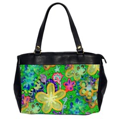 Beautiful Flower Power Batik Oversize Office Handbag (two Sides) by rokinronda