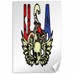 Usa Classic Motorcycle Skull Wings Canvas 20  X 30  by creationsbytom