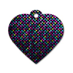 Polka Dot Sparkley Jewels 2 Dog Tag Heart (two Sided) by MedusArt