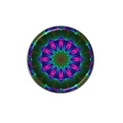 Star Of Leaves, Abstract Magenta Green Forest Golf Ball Marker (for Hat Clip) by DianeClancy