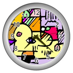 Fighting The Fog Wall Clock (silver) by FunWithFibro