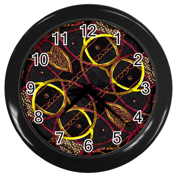 Luxury Futuristic Ornament Wall Clock (Black)