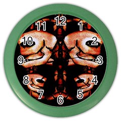 Skull Motif Ornament Wall Clock (color) by dflcprints