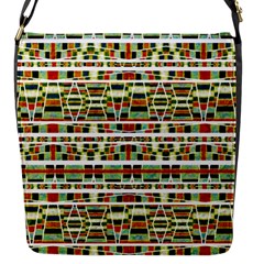 Aztec Grunge Pattern Flap Closure Messenger Bag (small)