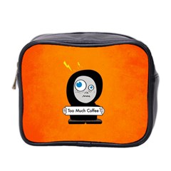 Orange Funny Too Much Coffee Mini Travel Toiletry Bag (two Sides) by CreaturesStore