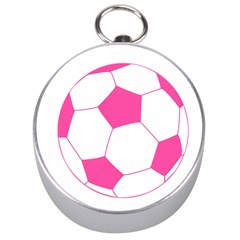 Soccer Ball Pink Silver Compass by Designsbyalex