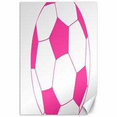 Soccer Ball Pink Canvas 12  X 18  (unframed) by Designsbyalex