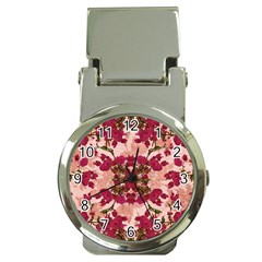 Retro Vintage Floral Motif Money Clip With Watch by dflcprints