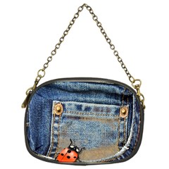 Blue Jean Lady Bug Chain Purse (two Sided)  by TheWowFactor