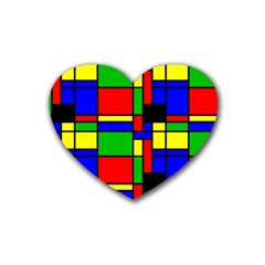 Mondrian Drink Coasters 4 Pack (heart)  by Siebenhuehner