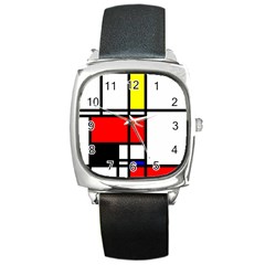 Mondrian Square Leather Watch by Siebenhuehner