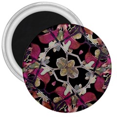 Floral Arabesque Decorative Artwork 3  Button Magnet by dflcprints