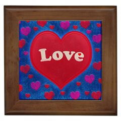 Love Theme Concept  Illustration Motif  Framed Ceramic Tile by dflcprints