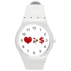 Love Is More Than Money Plastic Sport Watch (medium) by dflcprints
