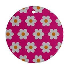 Daisies Round Ornament (two Sides) by SkylineDesigns