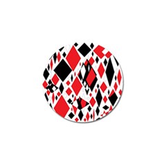 Distorted Diamonds In Black & Red Golf Ball Marker by StuffOrSomething