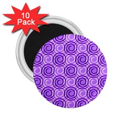 Purple And White Swirls Background 2 25  Button Magnet (10 Pack) by Colorfulart23