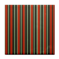 Festive Stripe Ceramic Tile by Colorfulart23