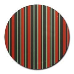 Festive Stripe 8  Mouse Pad (round) by Colorfulart23