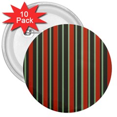 Festive Stripe 3  Button (10 Pack) by Colorfulart23