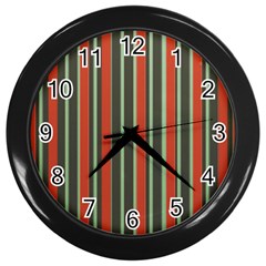 Festive Stripe Wall Clock (black) by Colorfulart23