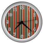 Festive Stripe Wall Clock (Silver)