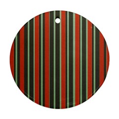 Festive Stripe Round Ornament (two Sides) by Colorfulart23