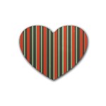 Festive Stripe Drink Coasters (Heart)