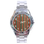 Festive Stripe Stainless Steel Watch